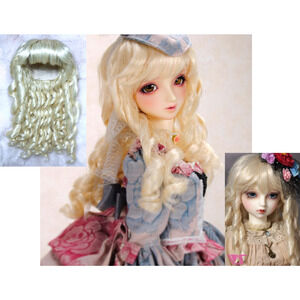 1/3 BJD Volks Super Dollfie SD Default ALICE Mohair Doll Wig Blonde Curly 9/10